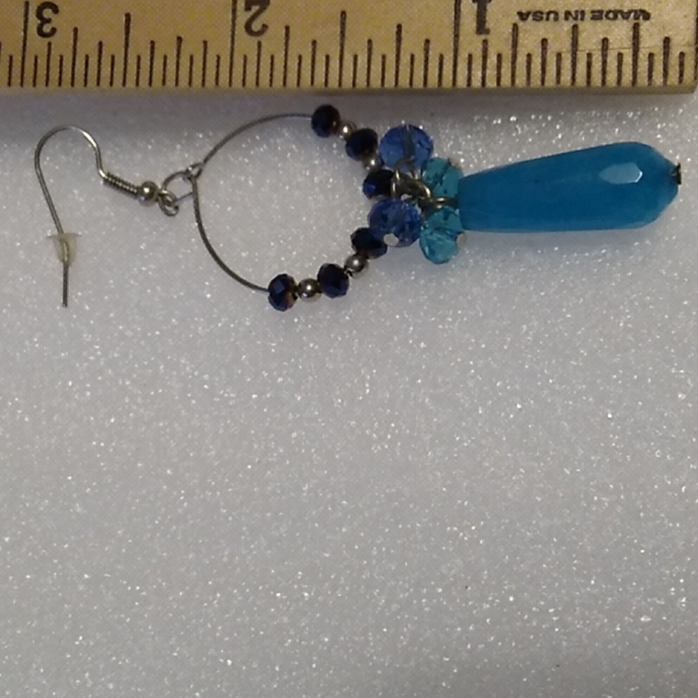 Nwt Blue Crystal Earrings - Picture 3 of 5